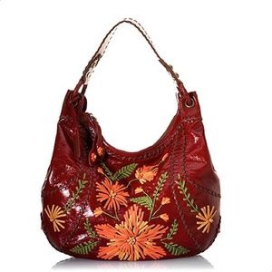 Isabella Fiore red Flower Patch bag used once